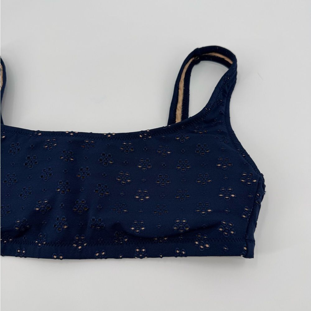J.Crew Eyelet Scoop Bikini Top in Navy | Small - Picture 4 of 10